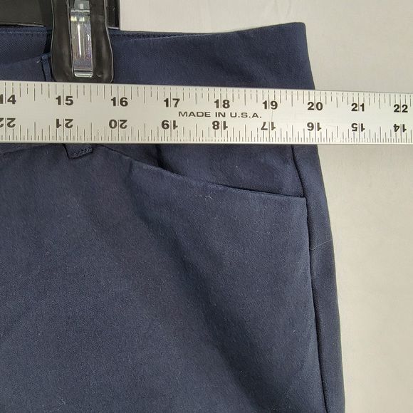 Navy Blue High-Waisted Pixie Skinny Pants Secret Smooth Pockets Women 18 - Picture 7 of 8